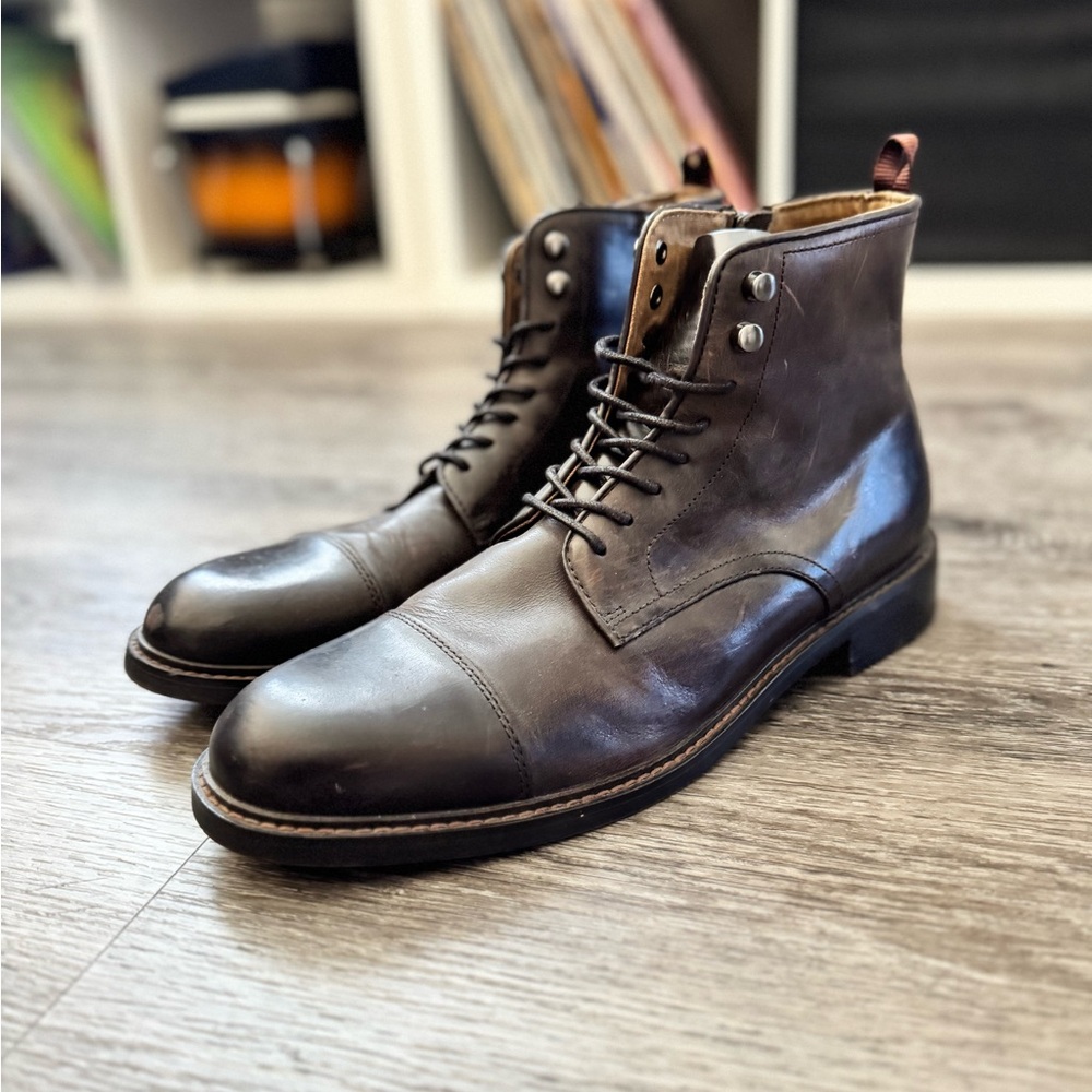 Aston Grey Biressa Brown Leather Men's Boots - Picture 1 of 7